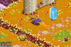 In-game screen of the game Spyro - Season of Ice on Nintendo GameBoy Advance