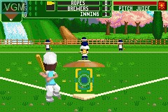 In-game screen of the game Backyard Baseball 2006 on Nintendo GameBoy Advance