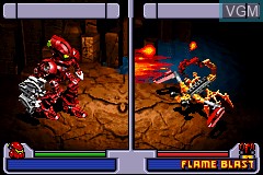 In-game screen of the game Bionicle - Maze of Shadows on Nintendo GameBoy Advance