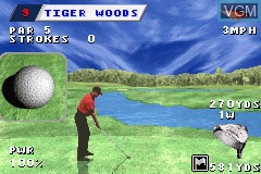 In-game screen of the game Tiger Woods PGA Tour Golf on Nintendo GameBoy Advance