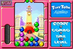 In-game screen of the game Tiny Toon Adventures - Wacky Stackers on Nintendo GameBoy Advance