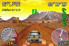 In-game screen of the game V-Rally 3 on Nintendo GameBoy Advance