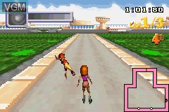 In-game screen of the game X-Bladez - Inline Skater on Nintendo GameBoy Advance