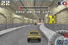 In-game screen of the game 2 in 1 - V-Rally 3 + Stuntman on Nintendo GameBoy Advance