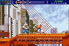 In-game screen of the game Gunstar Super Heroes on Nintendo GameBoy Advance