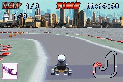 In-game screen of the game Crazy Frog Racer on Nintendo GameBoy Advance