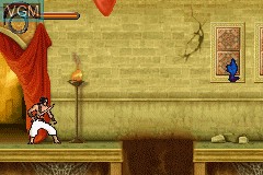 In-game screen of the game Prince of Persia - The Sands of Time & Lara Croft - Tomb Raider - The Prophecy on Nintendo GameBoy Advance