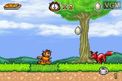 In-game screen of the game Garfield and His Nine Lives on Nintendo GameBoy Advance