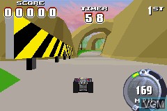 In-game screen of the game Hot Wheels - Stunt Track Challenge / Hot Wheels - World Race on Nintendo GameBoy Advance