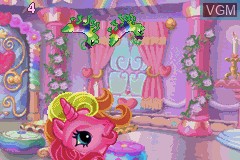 In-game screen of the game My Little Pony Crystal Princess - The Runaway Rainbow on Nintendo GameBoy Advance