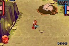 In-game screen of the game Bionicle Heroes on Nintendo GameBoy Advance