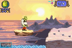 In-game screen of the game Shrek the Third on Nintendo GameBoy Advance