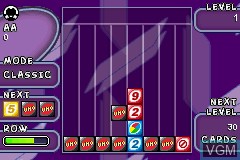 In-game screen of the game Uno Free Fall on Nintendo GameBoy Advance