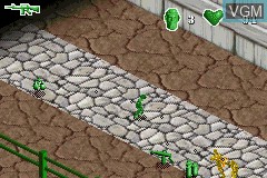 In-game screen of the game Army Men - Turf Wars on Nintendo GameBoy Advance