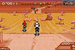 In-game screen of the game Moto Racer Advance on Nintendo GameBoy Advance