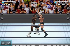In-game screen of the game WWE Road to WrestleMania X8 on Nintendo GameBoy Advance