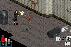 In-game screen of the game Max Payne on Nintendo GameBoy Advance