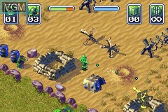 In-game screen of the game Army Men - Operation Green on Nintendo GameBoy Advance