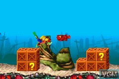In-game screen of the game Crash Bandicoot - The Huge Adventure on Nintendo GameBoy Advance