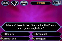In-game screen of the game Who Wants to be a Millionaire? 2nd Edition on Nintendo GameBoy Advance
