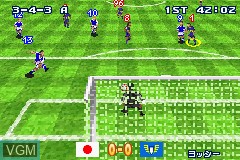 In-game screen of the game Formation Soccer 2002 on Nintendo GameBoy Advance