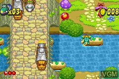 In-game screen of the game Frogger's Adventures - Temple of the Frog on Nintendo GameBoy Advance
