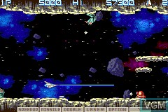 In-game screen of the game Gradius Galaxies on Nintendo GameBoy Advance