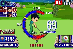 In-game screen of the game Kurohige no Golf Shiyouyo on Nintendo GameBoy Advance