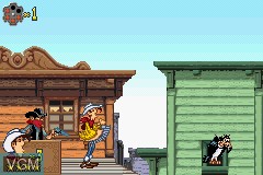 In-game screen of the game Lucky Luke - Wanted! on Nintendo GameBoy Advance