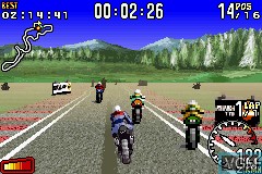 In-game screen of the game MotoGP on Nintendo GameBoy Advance
