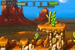 In-game screen of the game Planet of the Apes on Nintendo GameBoy Advance