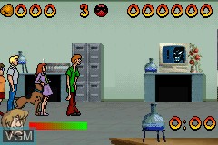 In-game screen of the game Scooby-Doo and the Cyber Chase on Nintendo GameBoy Advance