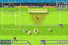 In-game screen of the game Steven Gerrard's Total Soccer 2002 on Nintendo GameBoy Advance