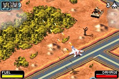 In-game screen of the game Top Gun - Firestorm Advance on Nintendo GameBoy Advance