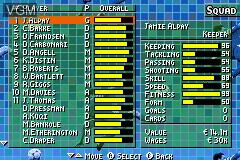 In-game screen of the game Alex Ferguson's Player Manager 2002 on Nintendo GameBoy Advance