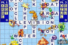 In-game screen of the game Sorry! / Aggravation / Scrabble Junior on Nintendo GameBoy Advance
