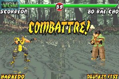 In-game screen of the game Mortal Kombat - Tournament Edition on Nintendo GameBoy Advance
