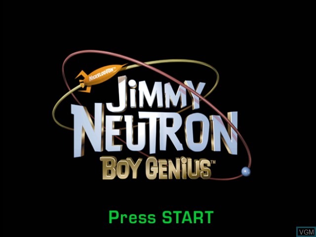 Title screen of the game Jimmy Neutron Boy Genius on Nintendo GameCube
