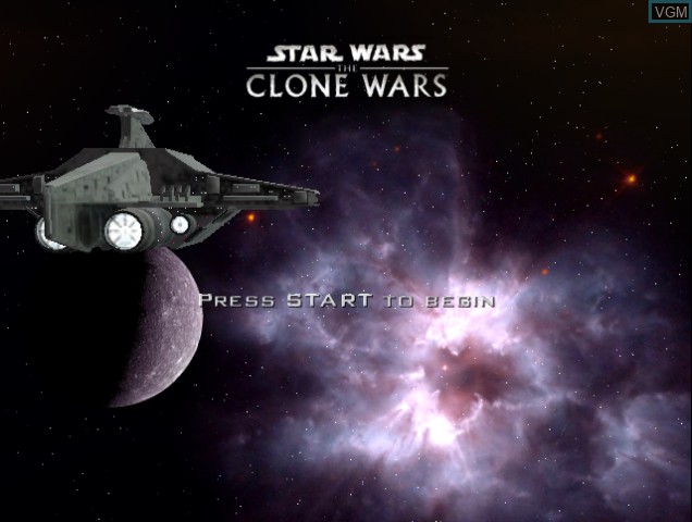 Title screen of the game Star Wars - The Clone Wars on Nintendo GameCube