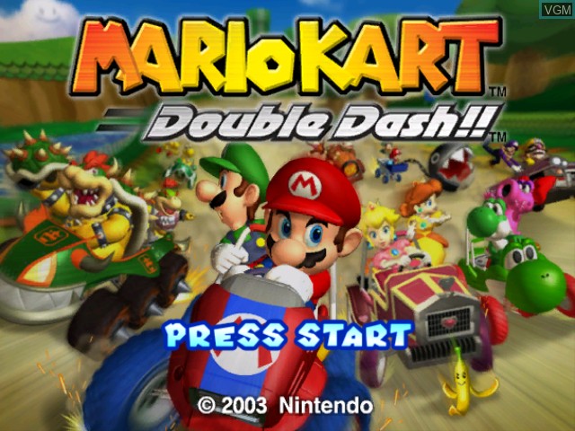Title screen of the game Mario Kart - Double Dash!! on Nintendo GameCube