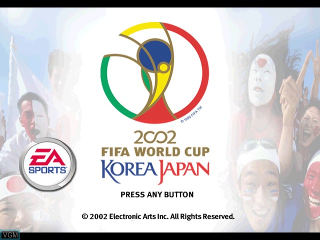 Title screen of the game 2002 FIFA World Cup on Nintendo GameCube
