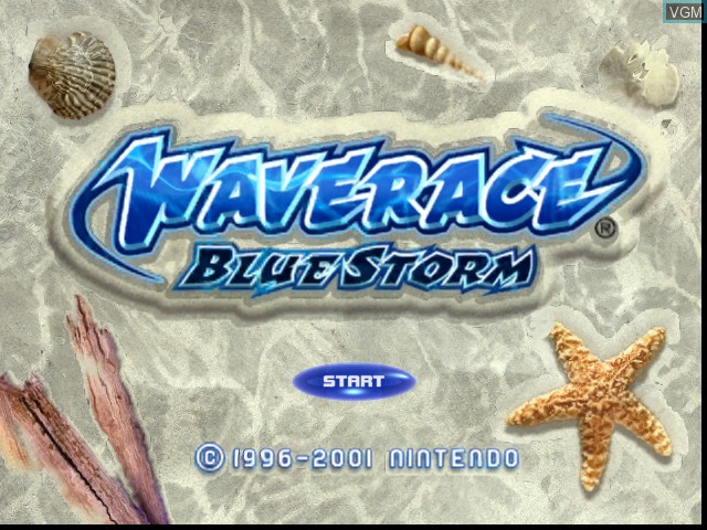 Title screen of the game Wave Race - Blue Storm on Nintendo GameCube