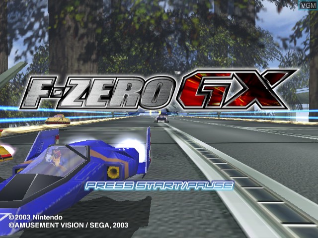 Title screen of the game F-Zero GX on Nintendo GameCube