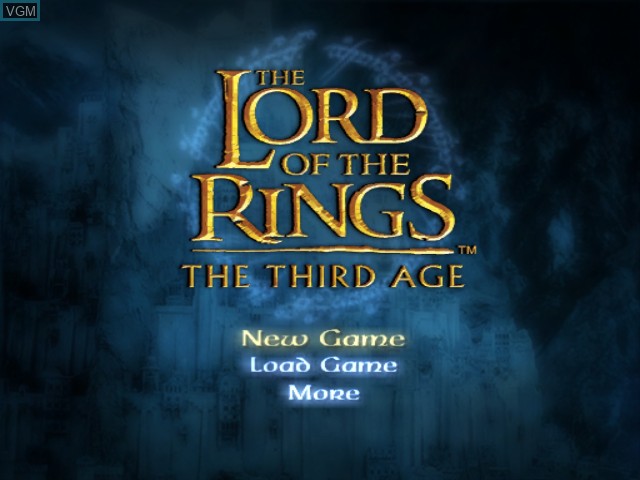 Title screen of the game Lord of the Rings, The - The Third Age on Nintendo GameCube