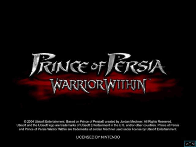 Title screen of the game Prince of Persia - Warrior Within on Nintendo GameCube