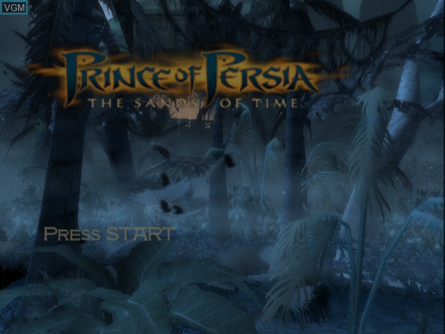 Title screen of the game Prince of Persia - The Sands of Time on Nintendo GameCube