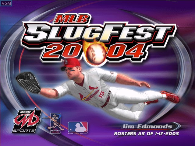 Title screen of the game MLB Slugfest 20-04 on Nintendo GameCube