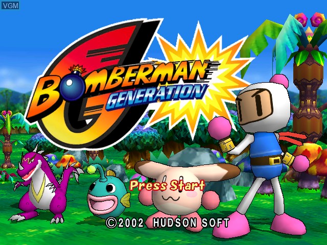 Title screen of the game Bomberman Generation on Nintendo GameCube