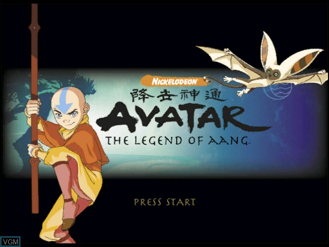 Title screen of the game Avatar - The Legend of Aang on Nintendo GameCube
