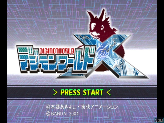 Title screen of the game Digimon World X on Nintendo GameCube